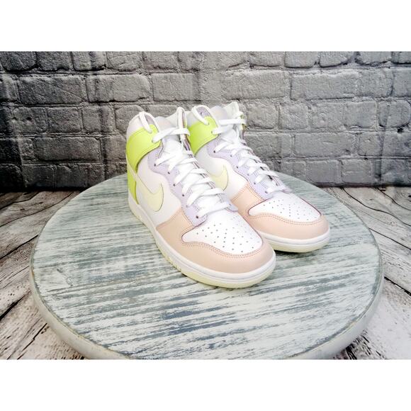 Nike Shoes - Nike Dunk High White/Cashmere- LT Lemon Twist Women Size 8 New with Box